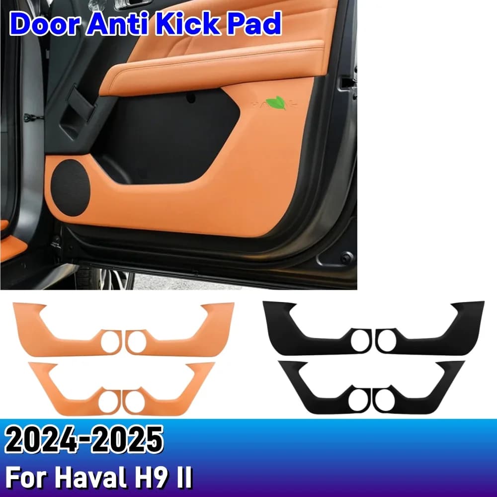 For Haval H9 II 2024 2025 Car Styling Leather Door Anti Kick Pad Protector Stickers Decoration Upgrade Modification Accessories