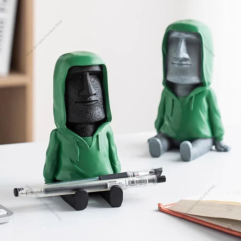 ​​Nordic Moai Statue Resin Figurines Mysterious Culture Decor Crafts Creative Handmade Craft Mini Living Room Home Decor ​​