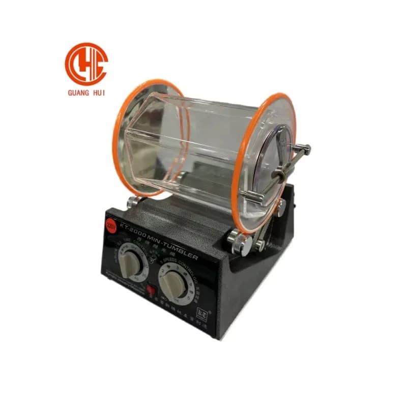 【New】Guanghui 220V 100W Gray Color Mechanical Timing Roller Plug-in Jewellery Polishing Machine Plastic+Metal Jewelry Tools Equi