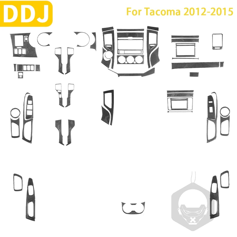 For Toyota Tacoma 2009 2010 2011 2012 2013 2014 2015 Accessories Carbon Fiber Car Interior Gear Shift Door Panel Sticker