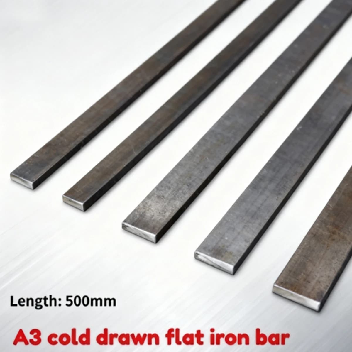 1/2Pcs Thick 2/3/4/5/6mm A3 Iron Bar Flat Steel Cold Drawn Iron Sheet Q235 Steel Bar Zero Cutting Laser Cutting Length 500mm