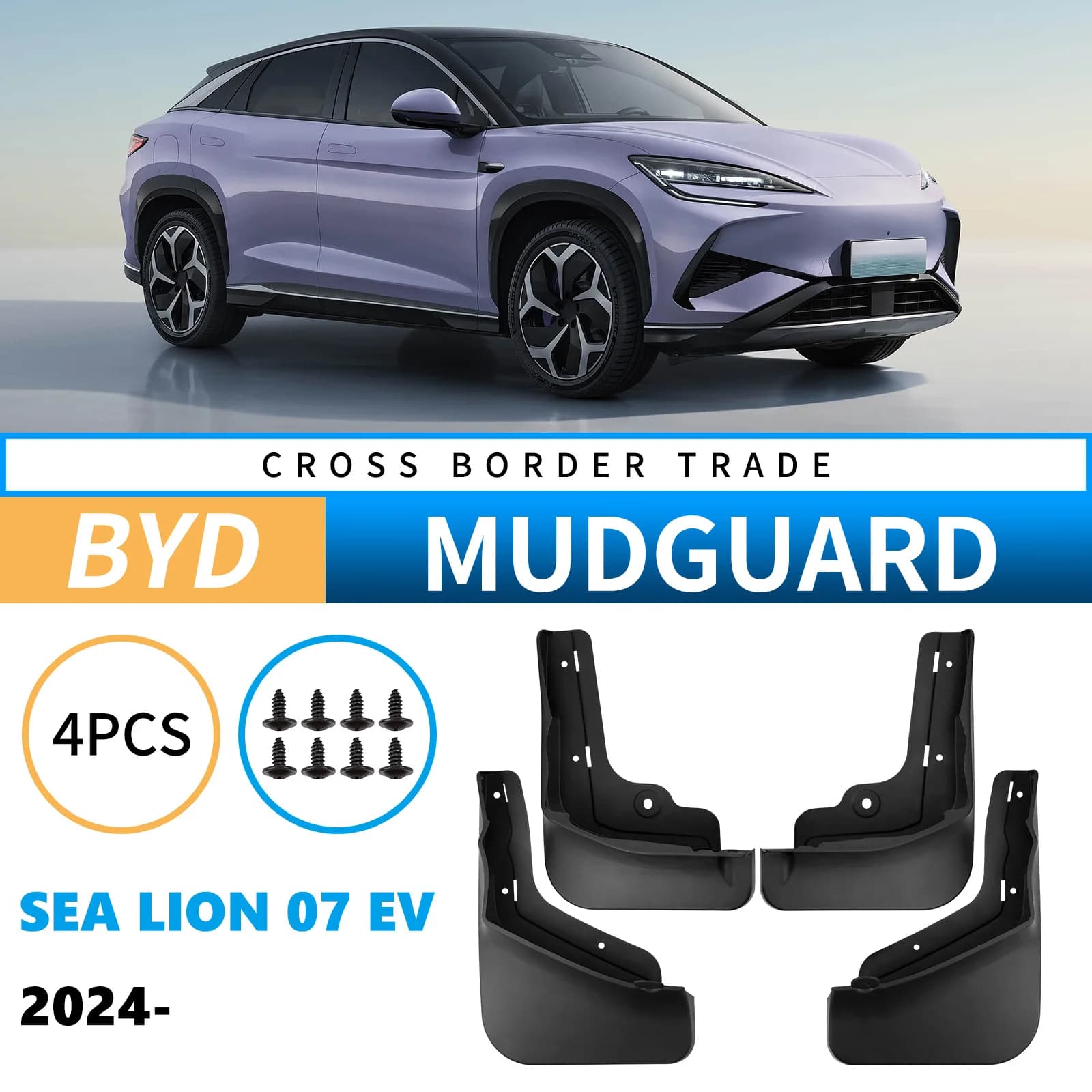 Autom Mudguards for BYD Sea Lion 07 EV 2024-2026 Upgraded Car Mud Guards Anti-Aging High Low Temperature Resistant