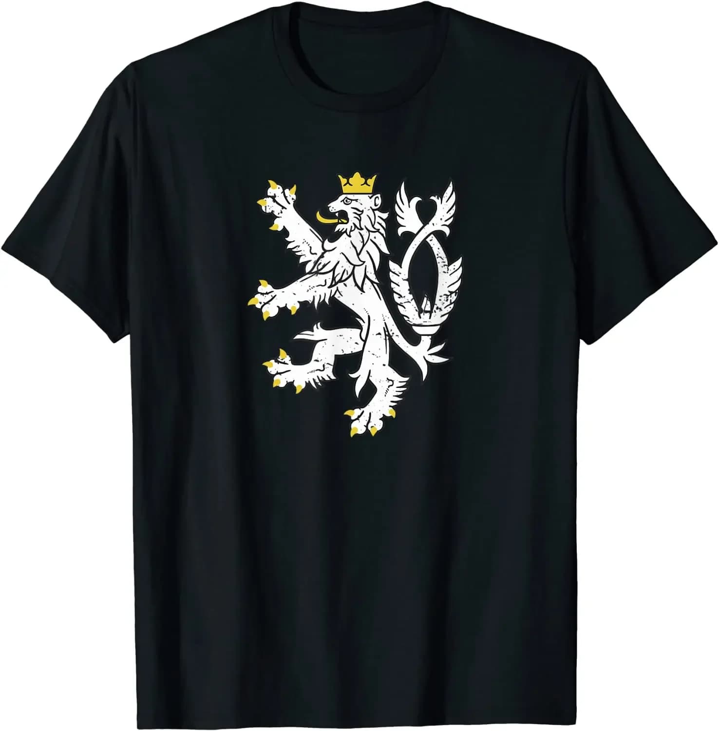 Ceska Republika Lion Coat of Arms | Czech Republic Souvenir Men T-Shirt Short Sleeve Casual Cotton O-Neck Summer Men Clothing