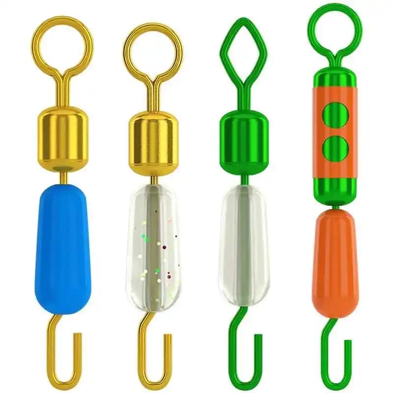 10PCS Quick Sub Clamp Fishing Gear Quick Opening Fishing Hook Connector Unloading Force Splay Ring Silicone Swivel Wire Set