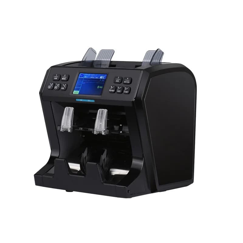 Vertical Currency Sorter with Multi-Currency Dual CIS Bill Authentication and Counting for USD, EUR, AUD Bill Counting Machine
