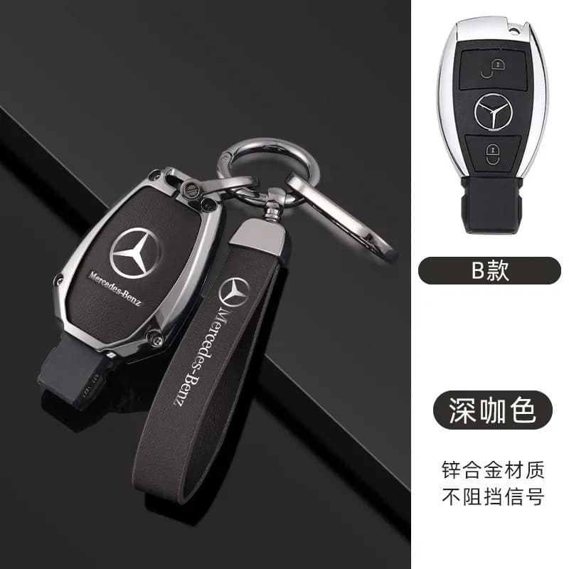 New Leather Keychain Car Key Case Cover For Mercedes Benz A B C E Class GLS GLA GLK GLC CLS CLA AMG W204 W205 W212 W463 W176
