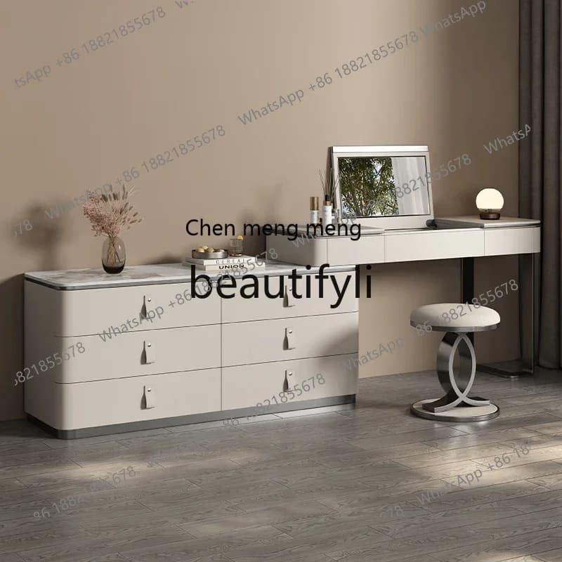 Italian minimalist flip dresser, integrated bedroom light luxury makeup table, modern simple high-end makeup tableD06