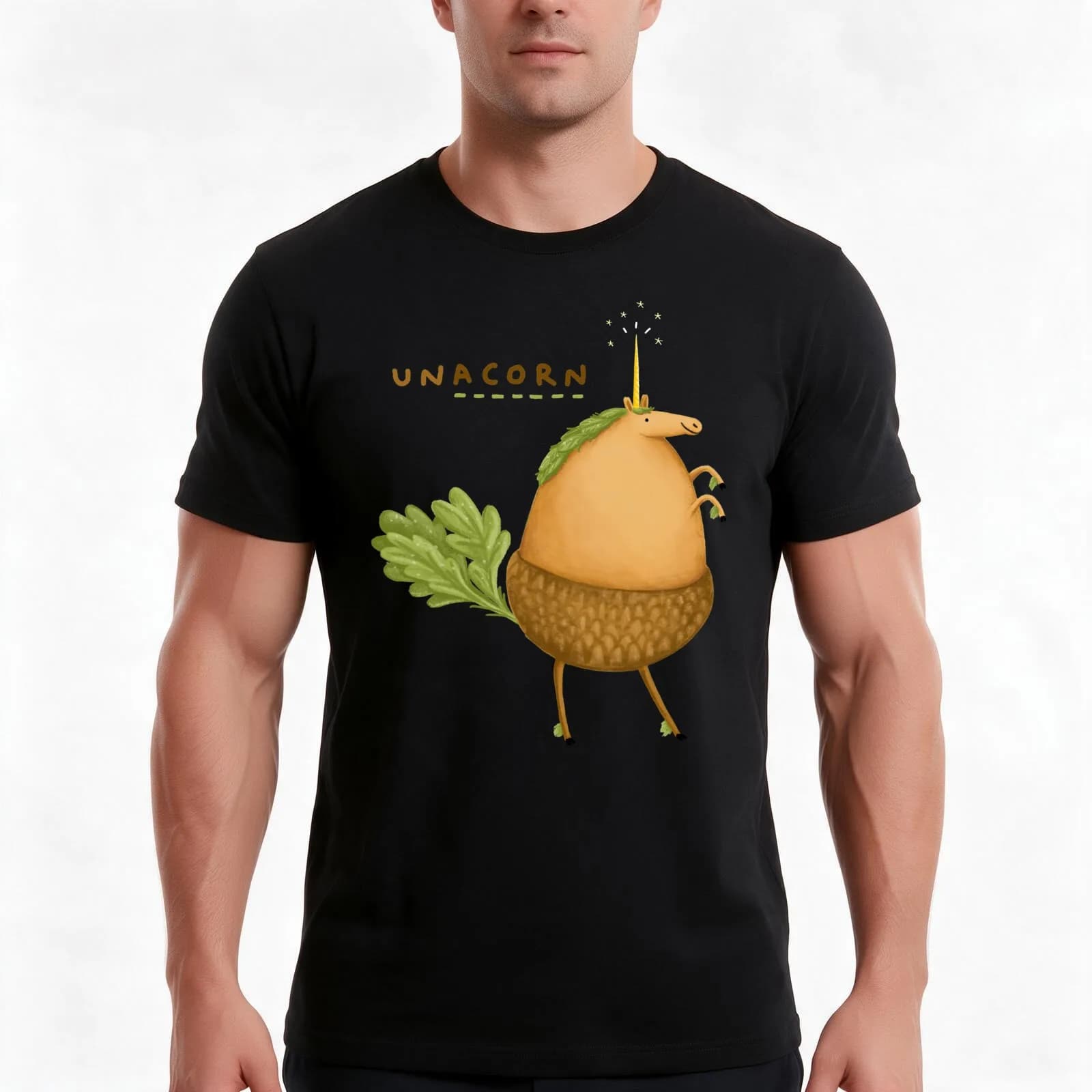 Unacorn T-Shirt, Summer Casual Cotton Tee, Oversized Streetwear Tops, Vintage Graphic Print, Loose Fit Short Sleeve, 100% Cotton