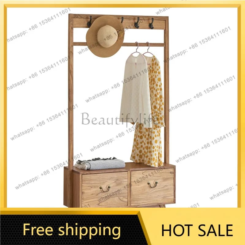 Zj.wabi wind coat rack bed and breakfast with storage drawer bedroom clothes cupboard