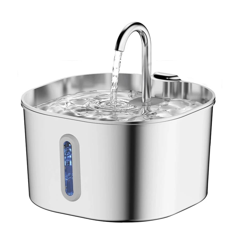 2025 Stainless Steel 2.2L Automatic Pet Water Dispenser with Water Level Window Cat Water Dispenser New Cat Product
