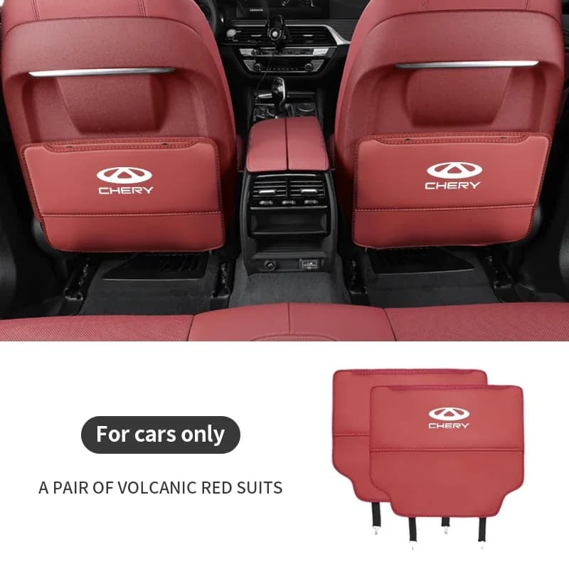 Chery Leather Car Seat Back Anti‑Kick Mat Storage Organizer Bag Fit Tiggo7 Tiggo8 Pro Tiggo9 Omoda C5 Arrizo5 Arrizo8 Interior A
