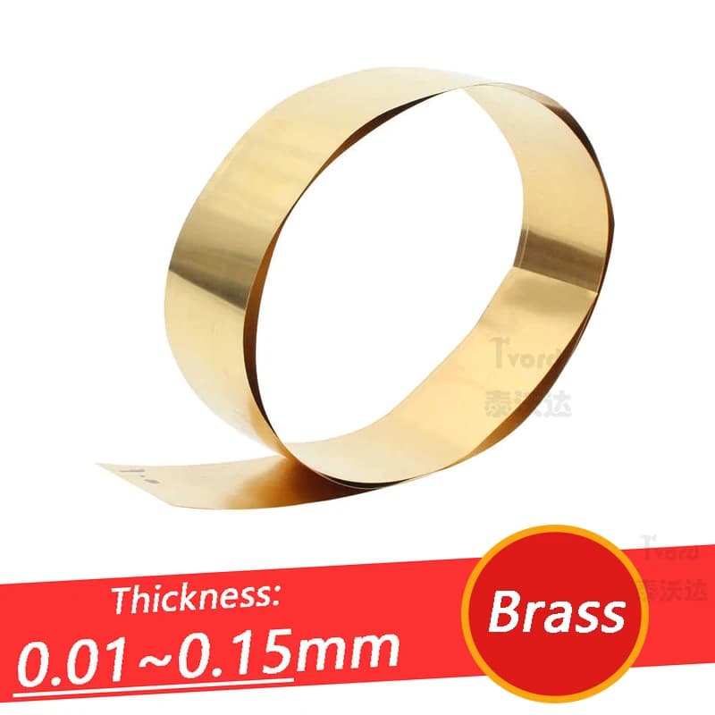 Brass Foil Thick 0.01-0.15mm Width 10 15 20 25 30 35 40 50-300 mm Brass Sheet Brass Metal Thin Sheet Foil Plate Length 1Meter