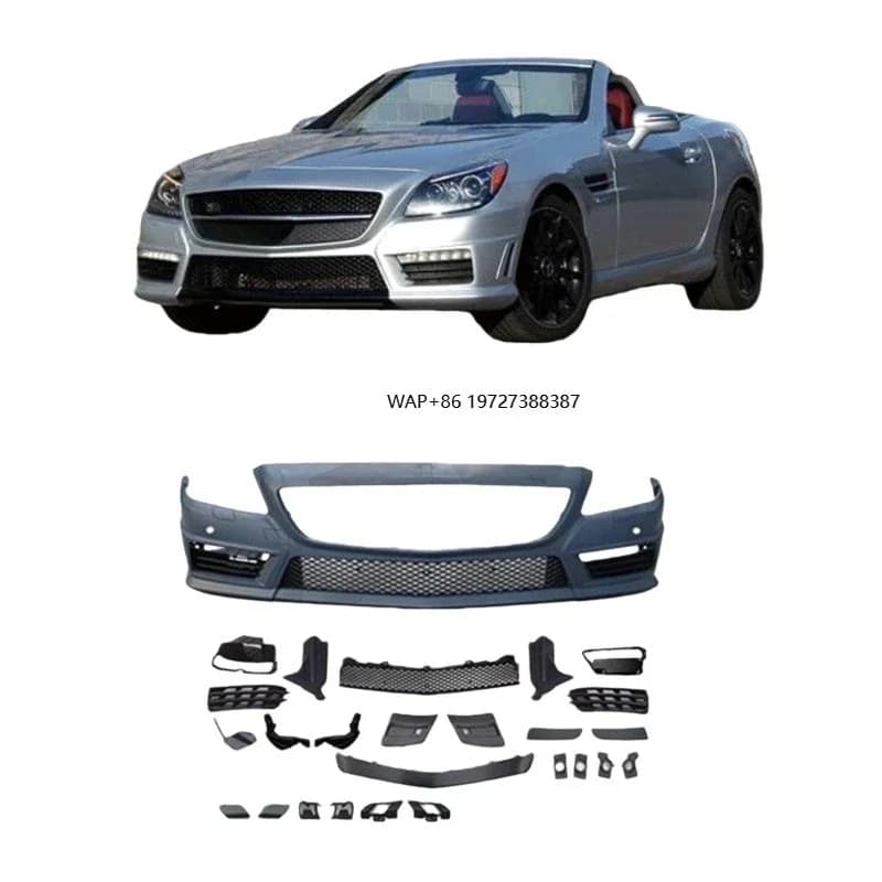 Car Body Kit for -SLK Class R172 Modified SLK55 Front and Rear Bumpers Side Skirts Exhaust Tailpipes 2011-2014