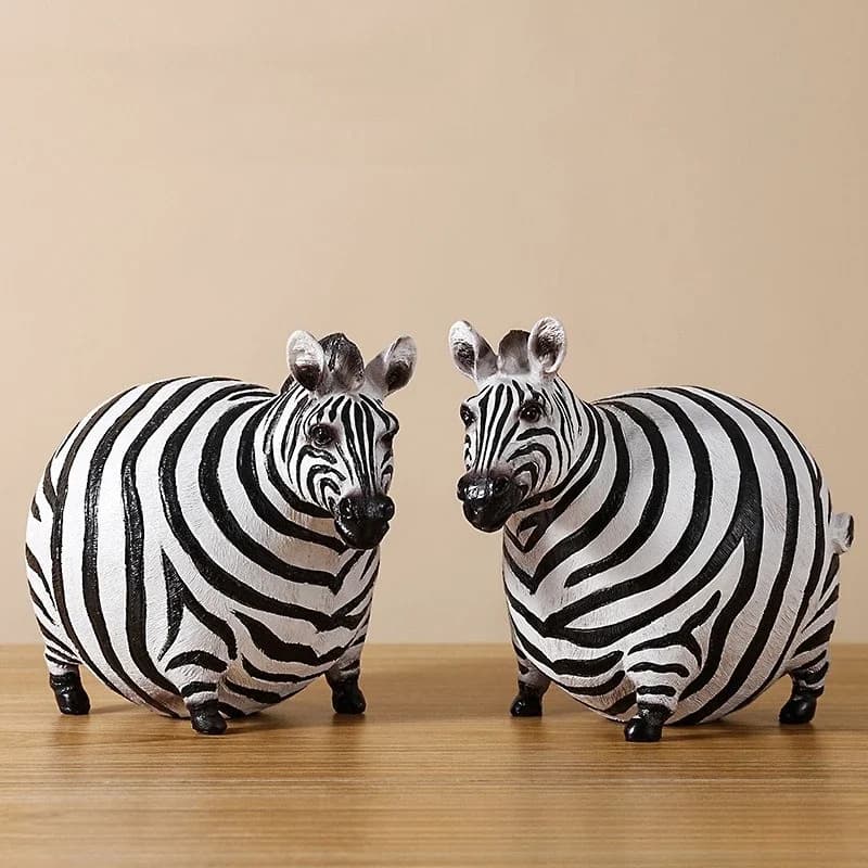 2026 Stylish Resin Zebra Decor - Scandinavian Abstract Animal Sculpture for Living Room/Office, Minimalist Tabletop Art Piece