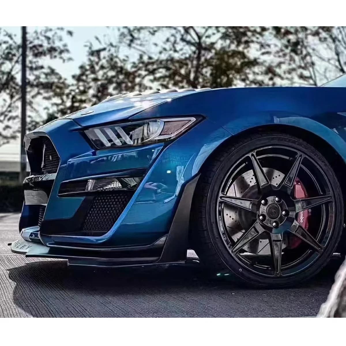 Body Kit for  Mustang 2015-2017 Facelift to GT500 Appearance Front Bumper with Grille Rear Bumper Lips.