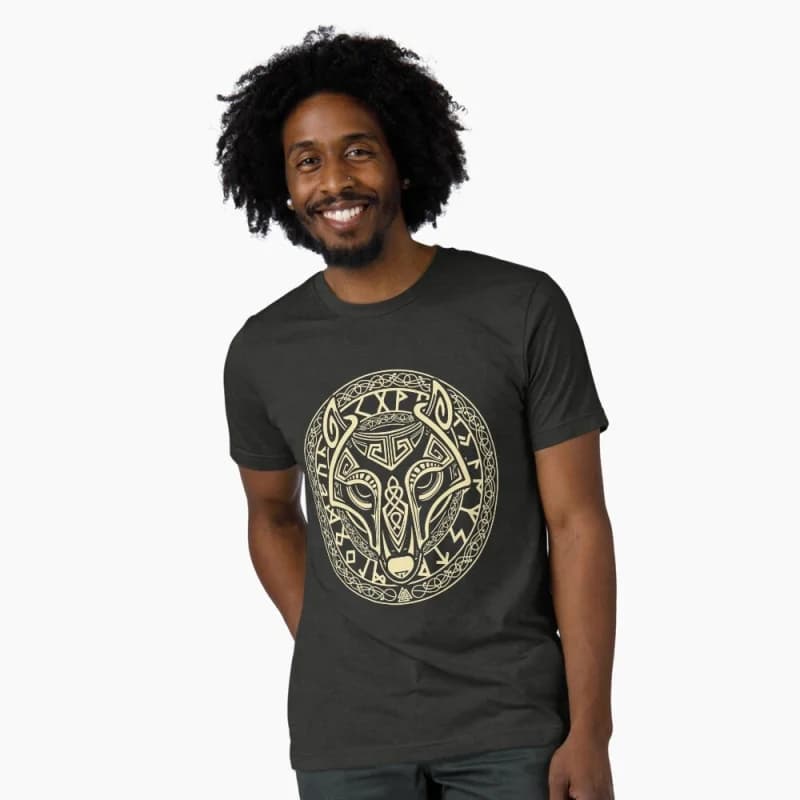 0415 Viking Wolf Nordic Odin Gift T-Shirt Vikings Runes Norse Myths printed Graphic clothes 100% cotton Tee All size tops S-6XL