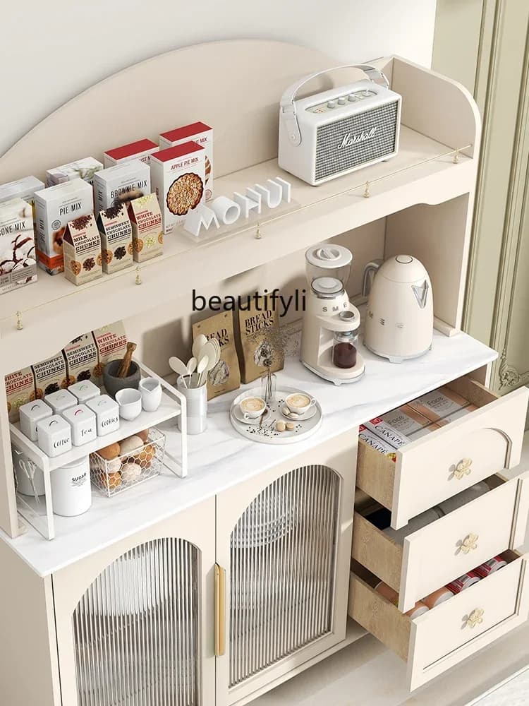 K185 French Multi-Functional Dining Side Wine Cabinet Living Room and Kitchen Storage Cream Storage Entrance Cabinet