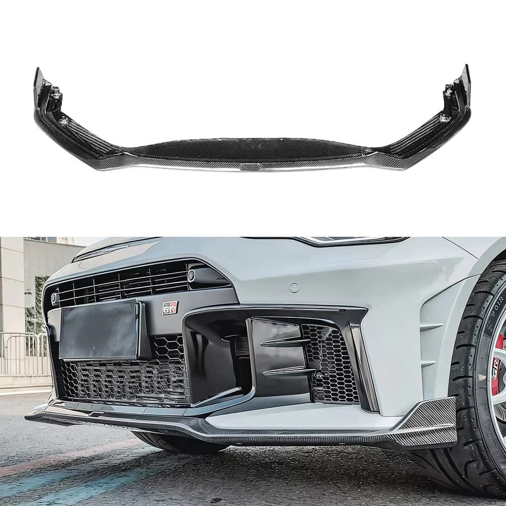 High Quality DRY Carbon Fiber T Style Front Bumper Lip Upgrade for Gr Yaris Gen 2 Front Lip Auto Body Kits
