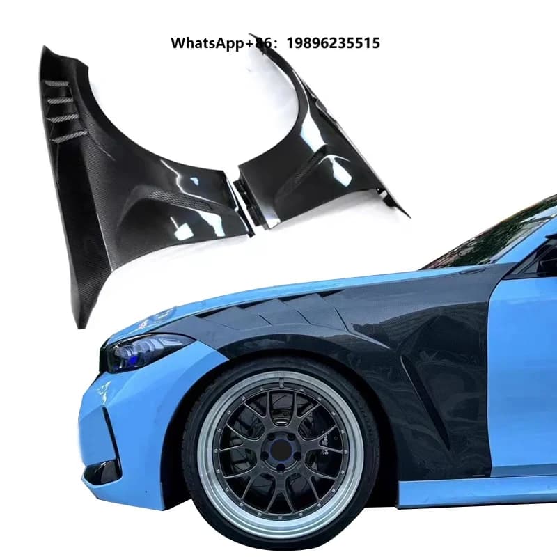 Customized  Black Car Front Side Carbon Fiber  Fender for   G20 G28 330i M340 2019-2023 Upgrade