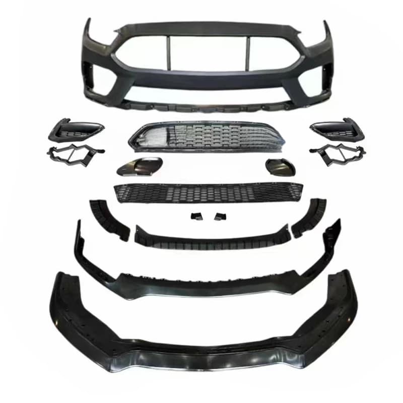 High Quality H1 Style Front Bumper Body Kit Fit Ford Mustang 2015 2016 2017 With Black Grille Exterior Facelift Upgrade Modifica