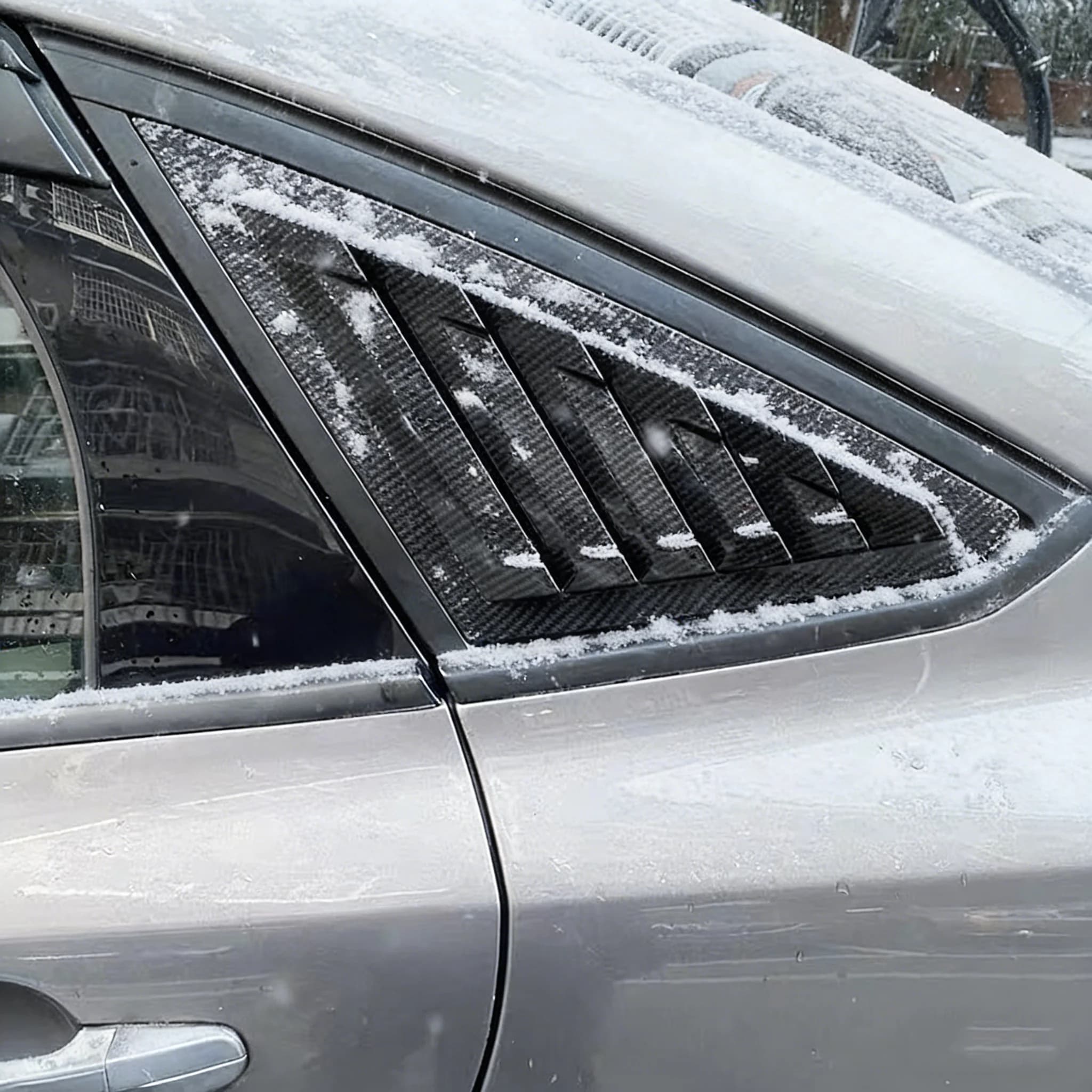 For Ford Focus Sedan 2011-2017 Rear Triangular Window Blind Shades Louvers Vent Decorative Cover Trim Car Styling Accessories