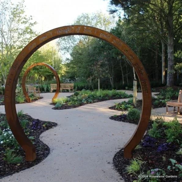 #For Decorative large metal garden moon gate corten steel villas arch metal moon gate for backyard gardens