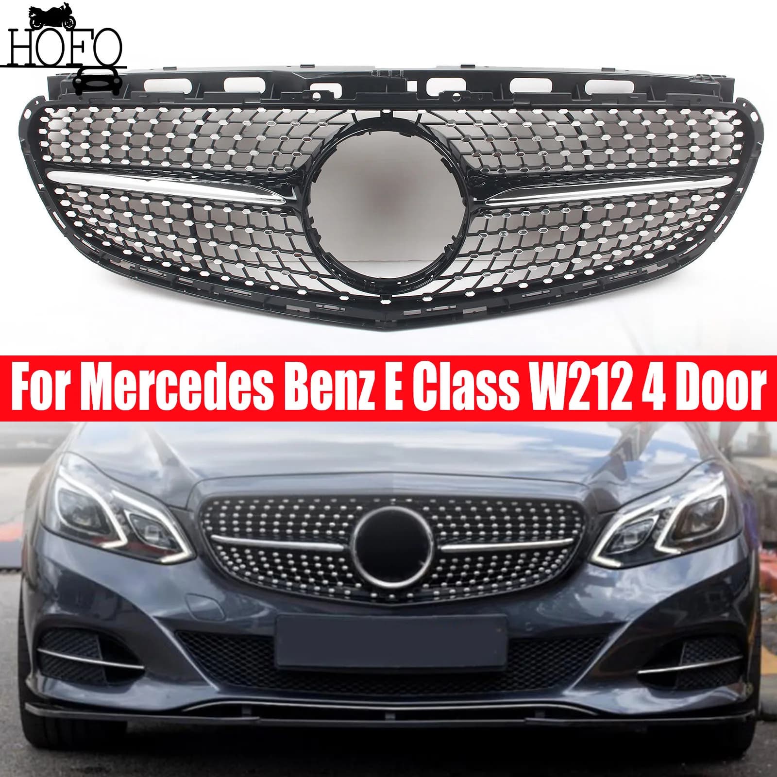 For Mercedes Benz E Class W212 4 Door  E200 E250 E350 E550 2014-2016 Grill Front Mesh Grille grille front bumper