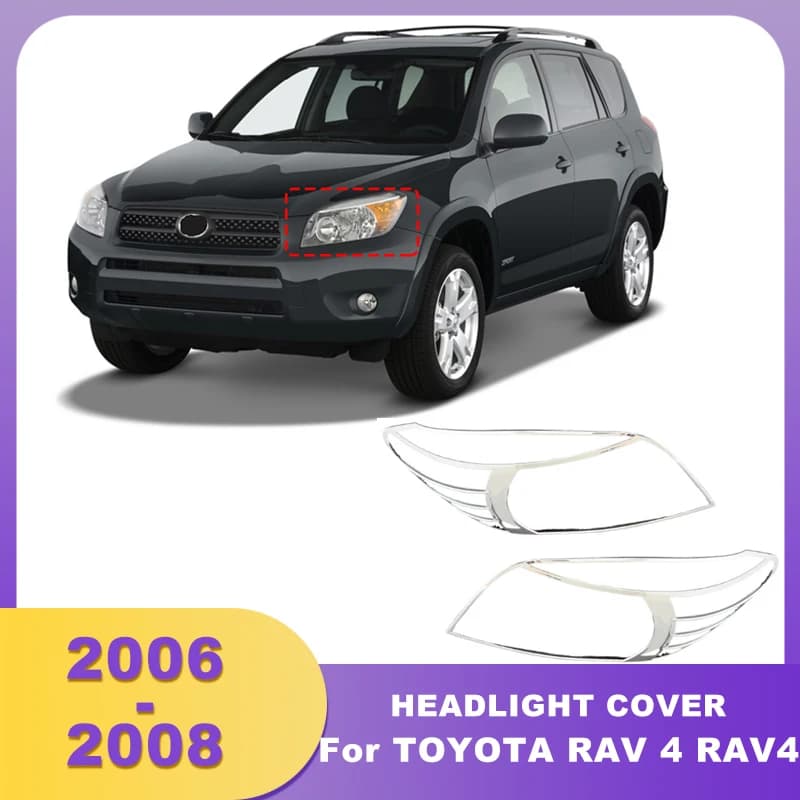 Chrome Front Headlight Cover Headlamp Frame Lamp Hoods Decorative Strip For TOYOTA RAV 4 RAV4 2006 2007 2008 2009