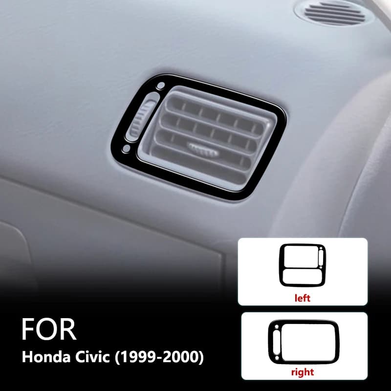 For Honda Civic 1999 2000 Left Side Right Side Air Outlet Brand New ABS Gloss Black Safeguard Stickers Car Interior Accessories