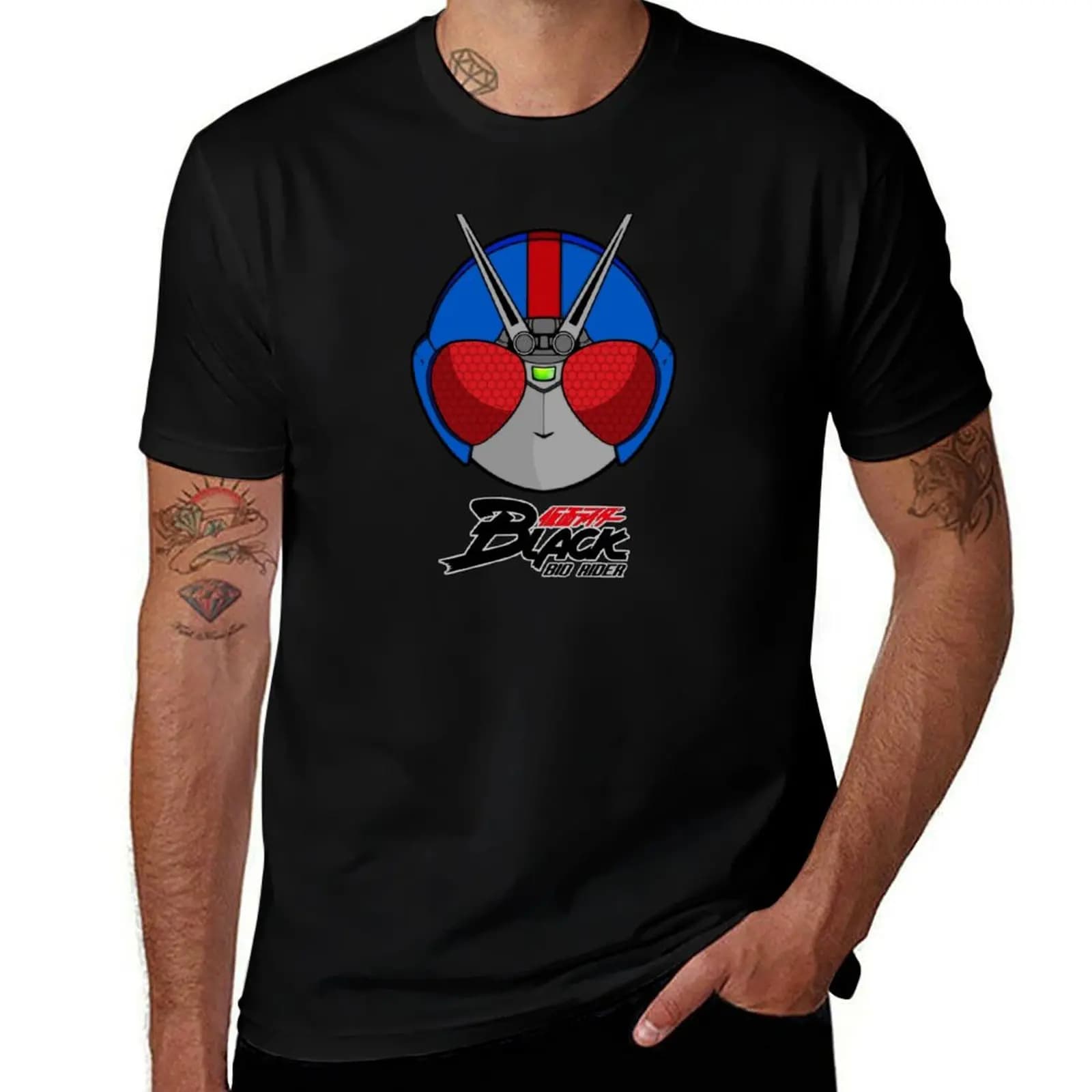 Kamen Rider Black - Bio Rider T-Shirt Running Gym Short Sleeve Sports Tee T-Shirt
