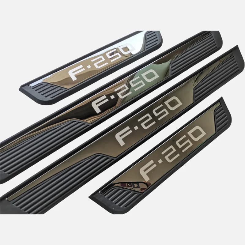 For Ford F-250 F-350 F250 F350 2020-2026 Car Door Sill Plate Plastic Protection Sticker Cover Styling Side Step Trim Accessories