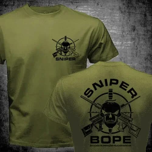 Brazil Military Unit BOPE Special Forces Sniper Men T-shirt Short Sleeve 100% Casual O-Neck T Shirt