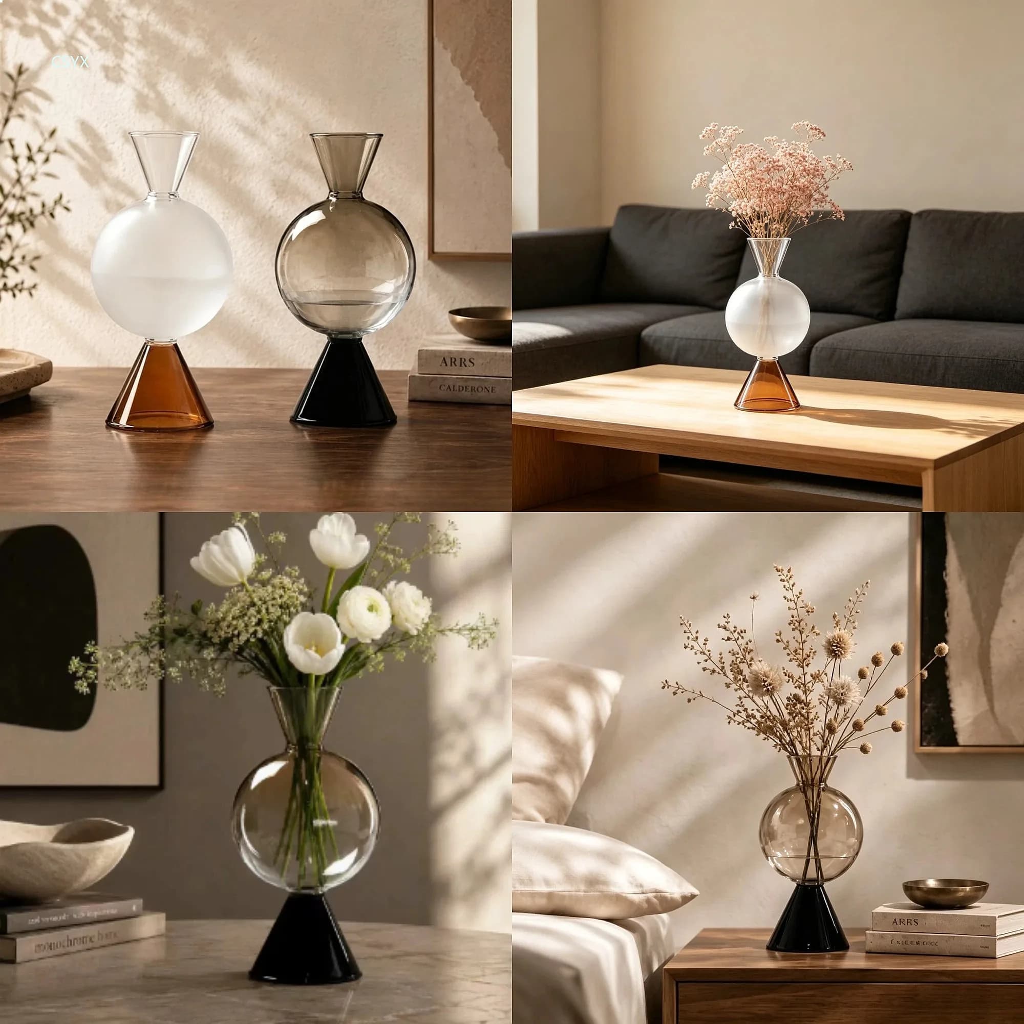 Modern Colorful Geometric Glass Vase Hydroponics Flowers Vase Reed Diffuser Aromatherapy Bottle Home Room Aesthetic Decor