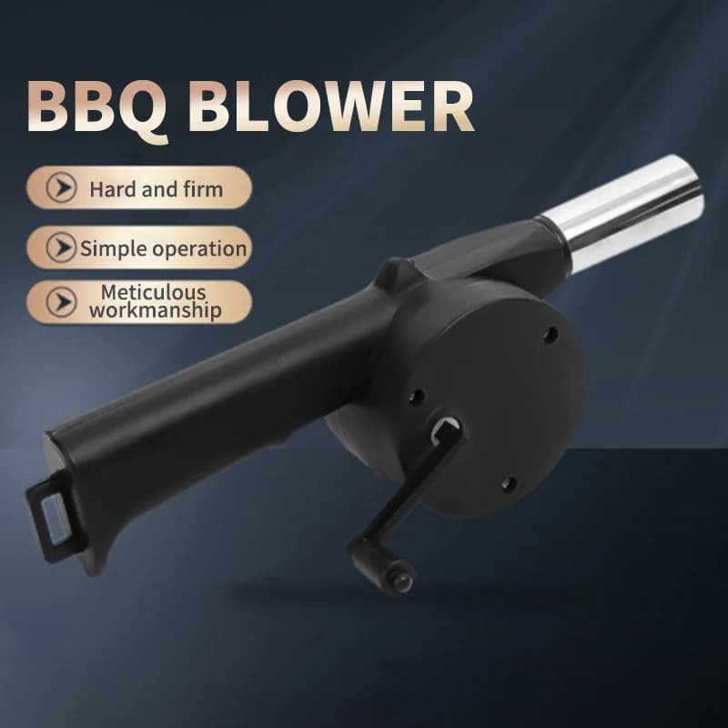 【Best 】BBQ Fan Air Blower Fast Fire Starter Portable Manual Hand Crank for Outdoor Picnic Camping Cooking Barbecue Charcoal Gril