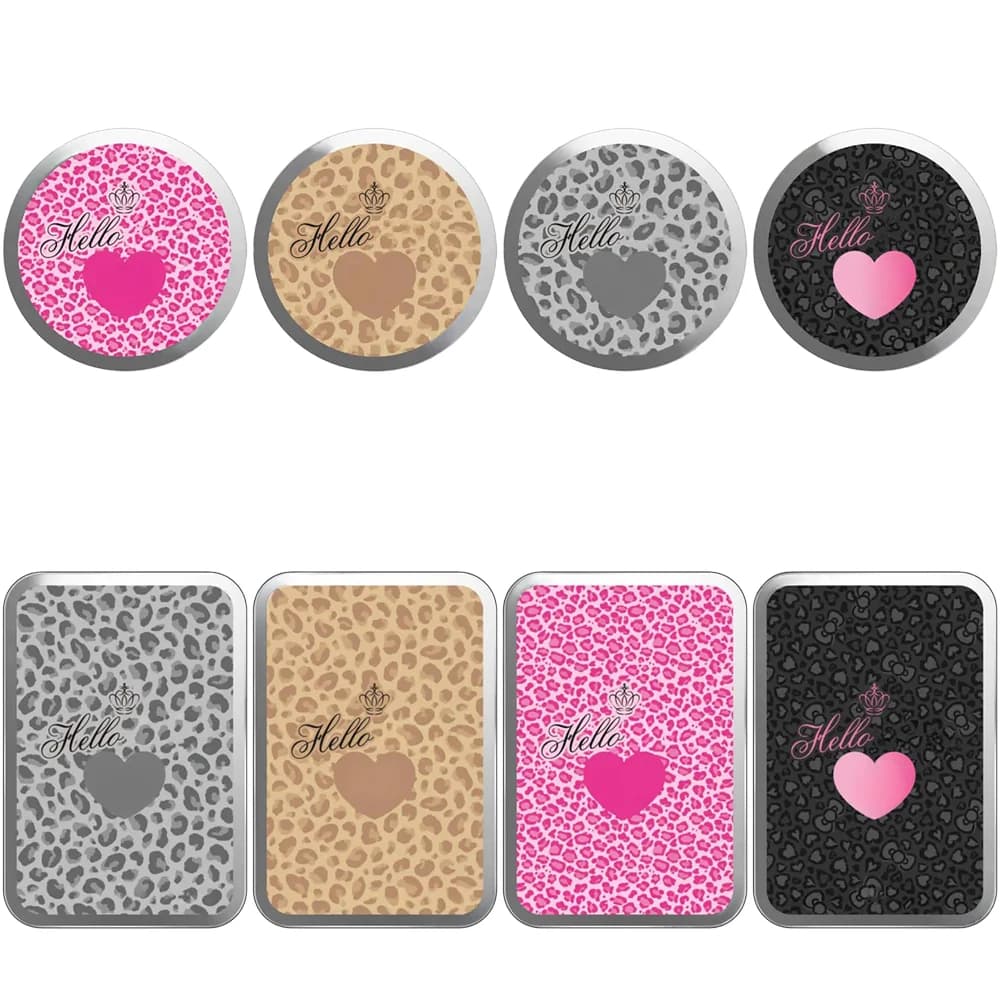 Leopard Crown Pattern Magnetic Phone Grip Card Holder Stand for IPhone 13 14 15 16 17 18 Pro Max Case