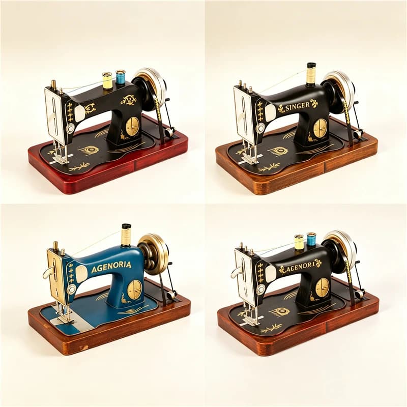 Vintage Sewing Machine Figurine Art Sculpture Statue Home Decoration For Living Room Small Ornament iron Sewing Machine Model