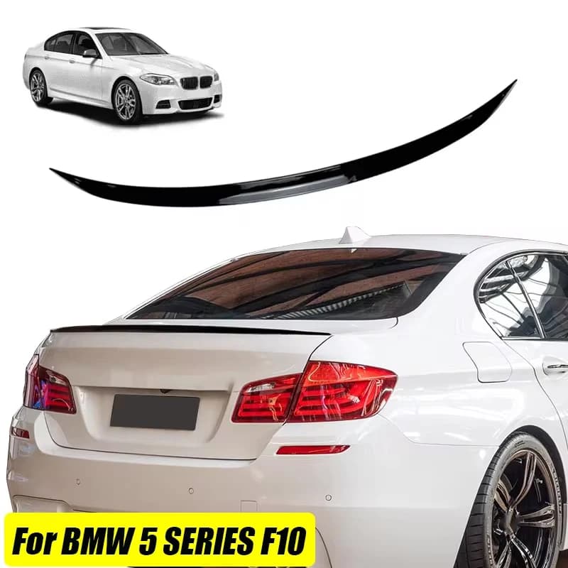 For BMW 5 Series F10 535i 528i 2010-2016 M5 Style Car Rear Roof Trunk Spoiler Wing Boot Lip Glossy Black Rubber Accessories