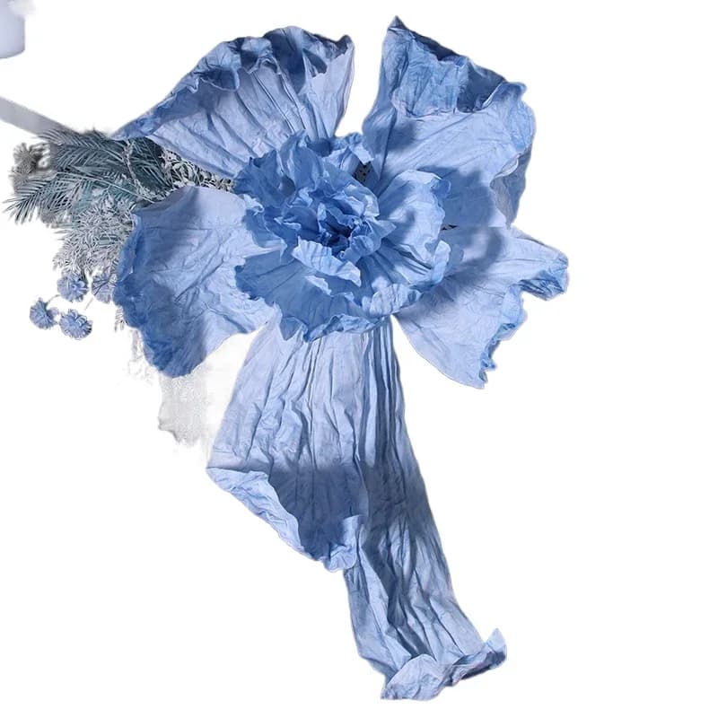 Giant paper art oversized folds beauty plastic flower decoration wedding window photography background stage