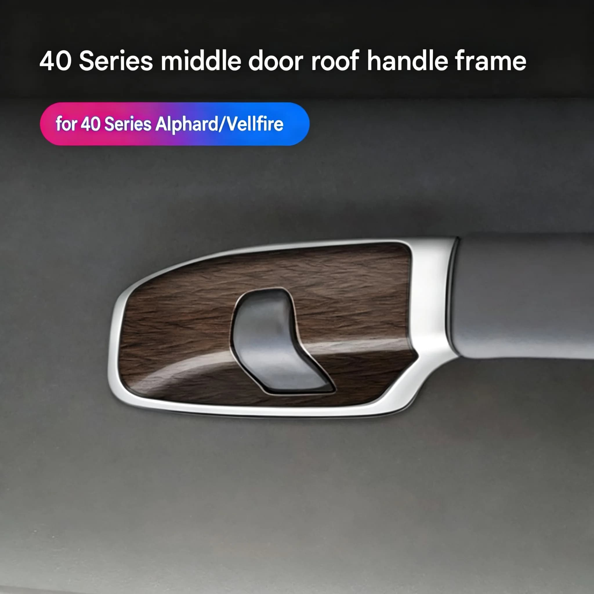 Car Roof Handle Trim for Toyota Alphard Vellfire 40 Series ABS 8pcs Matte Silver Carbon Pattern Black Wood Grain Interior Frame