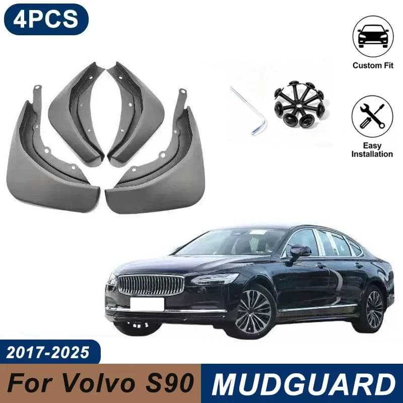 4PCS Car Mud Flaps For Volvo S90 SPA 234 2017-2025 Waterproof Anti-Splash Fender Mudguards Auto Exterior Accessories