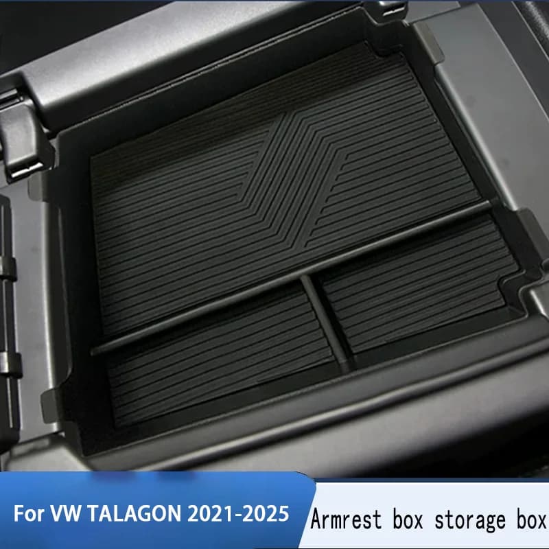 For VW Volkswagen TALAGON 2021-2025 Armrest Box Storage Box Central Control Storage Interior Modification Car Accessores