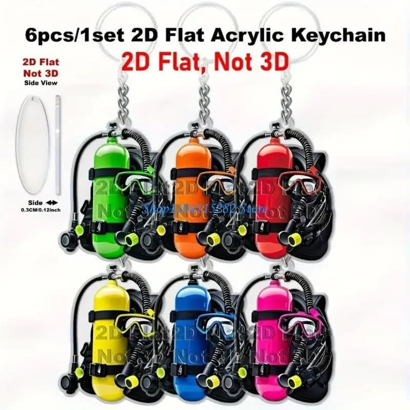 Acrylic Keychain Pendant Keyring for Diving Enthusiasts Perfect as Car Ornament or Wall Hanging Decors for Holiday Gifts