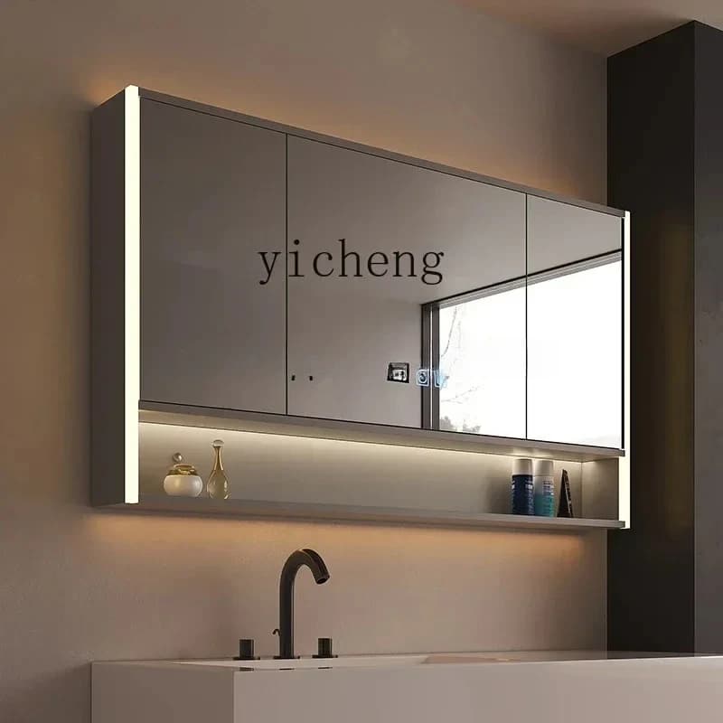 JZ-8 Mirror Cabinet Hidden Foldable Feng Shui Mirror Cabinet Separate Bathroom Wall-mounted Flip Custom Mirror Cabinet