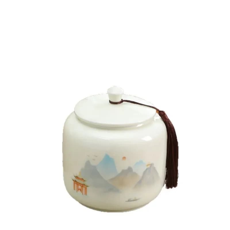 Ceramic tea cans, large sealed cans, empty storage cans