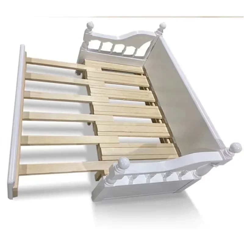 Mini Furniture Pure White Small Floral Bedroom Bed Item Miniature Furniture