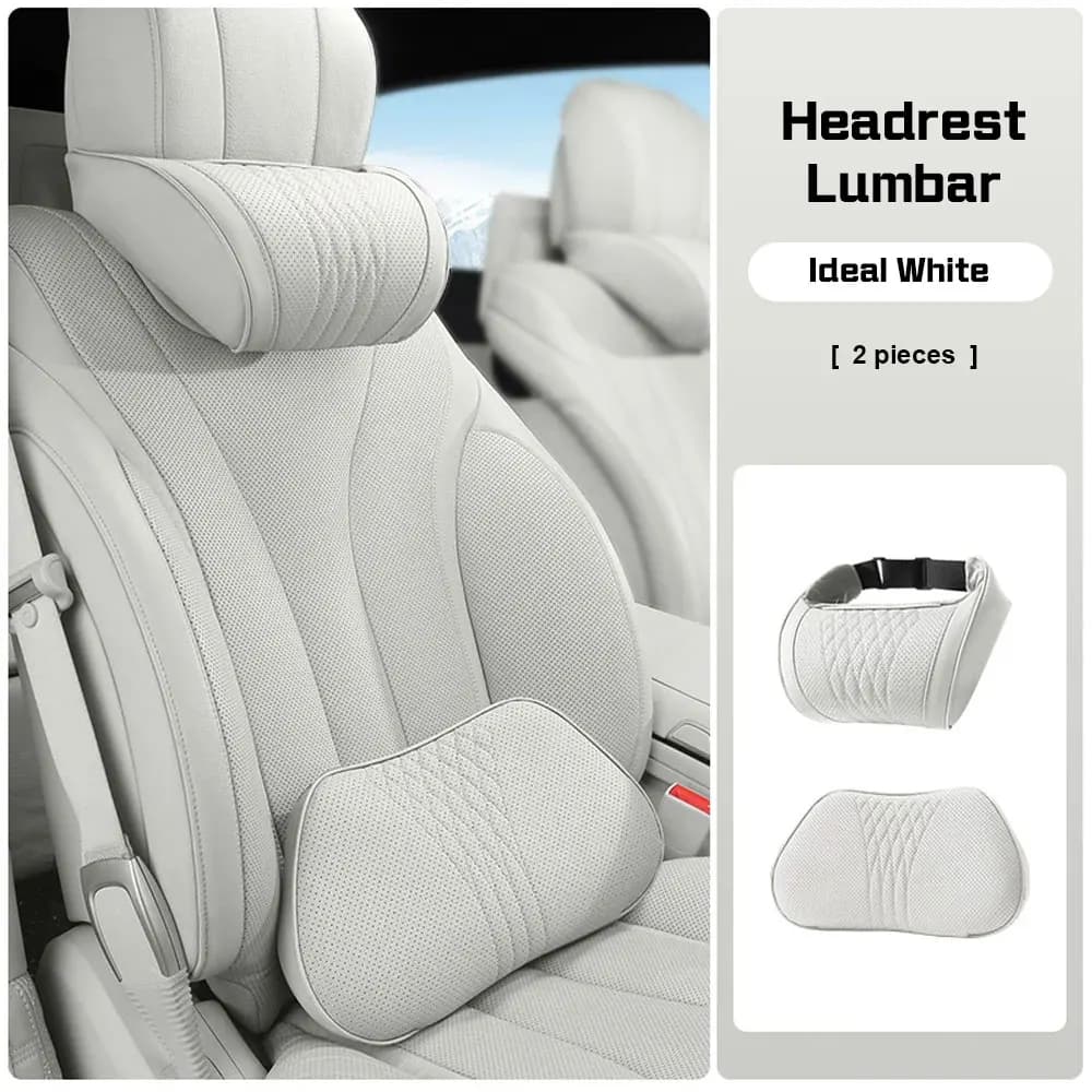 For Genesis G70 G80 G90 EQ900 GV80 GV70 GV60 GV90 X BH Soft Leather Car Neck Pillow Memory Foam Car Headrest Lumbar Support