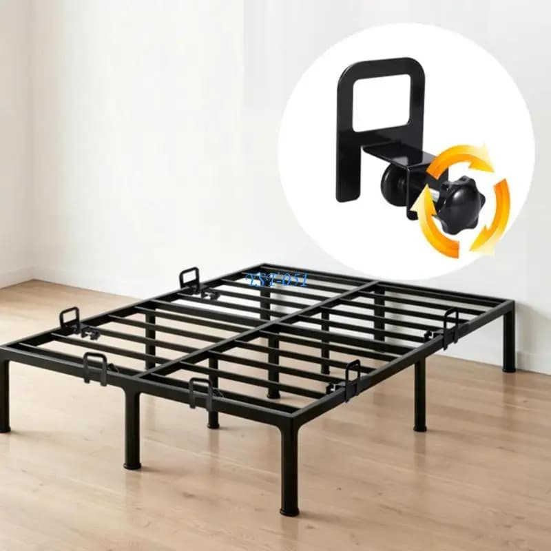 E15A Reusable Mattress Slide Stopper Retainer for Bed Frame, NoDrill Metal Edges Clamp