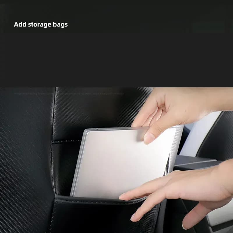 Seat back Pad Interior Accessories Seat Kick Pad Leather Back Anti Kick Protectors Cover Mats for Tesla Model 3 Highland 24-25