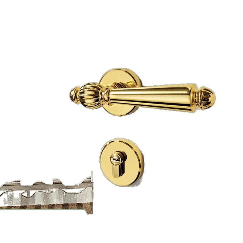 Lock Brushed gold door   Indoor split lock Bedroom room, silent magnetic door