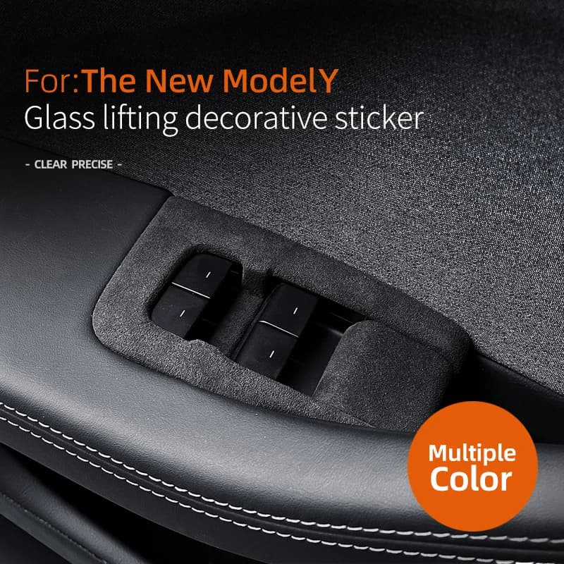 For Tesla Model Y Launch Juniper Suede Window Switch Button Sticker Door Armrest Panel Protective Sticker Interior Decals